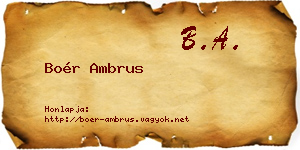 Boér Ambrus névjegykártya